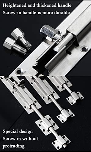 SHAUNI Upgraded Stainless Steel Slide Bolt 4 Pack Door Latch Lock