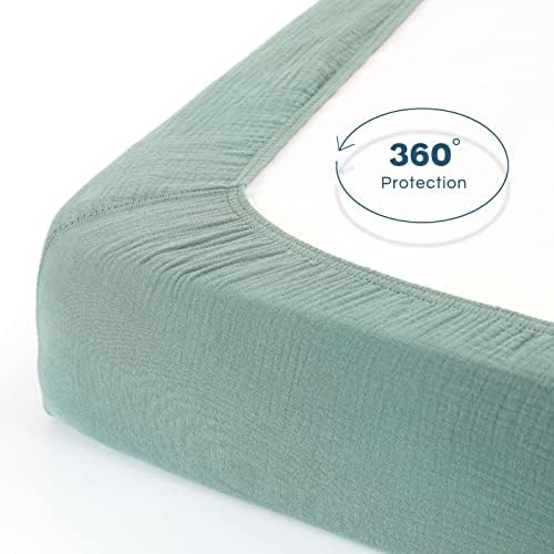 GRSSDER 100 Cotton Muslin Crib Sheets 2 Pack