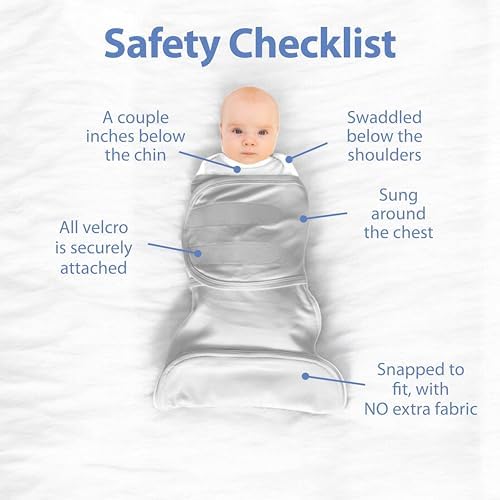 Bebon Safer Swaddle - Safety Snaps Adjustable Length 100 Cotton