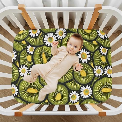 ALAZA Style Kiwifruit Daisy Crib Sheets for Baby