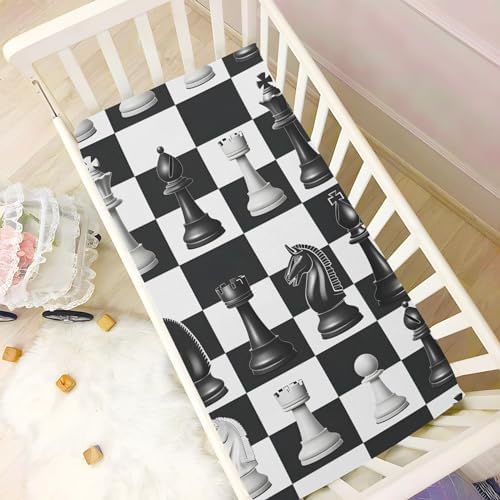 ALAZA Black White Buffalo Plaid Crib Sheets for Girls and Boys 1