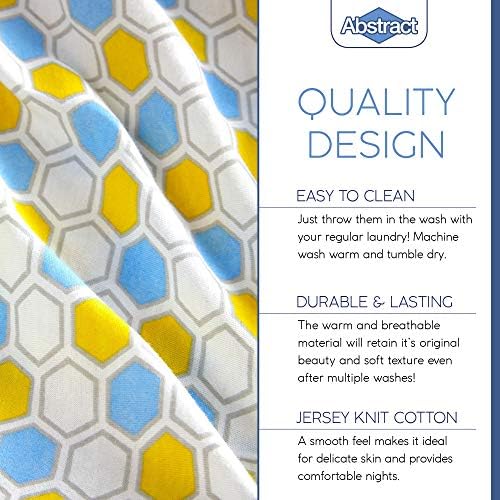 Abstract Cotton Crib Sheet - Ultra Soft 28x52 Blue Honeycomb