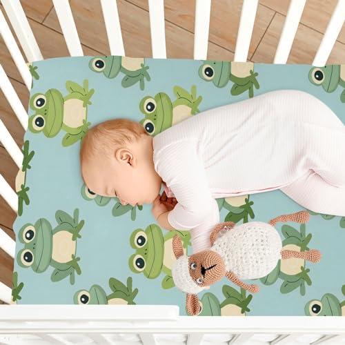 ALAZA Frog Green Forest Green Crib Sheets for Boys and Girls