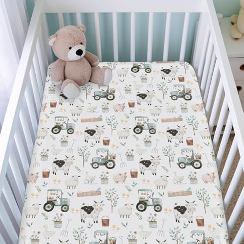KASTLEE Boho Farm Animals Life Fitted Crib Sheet