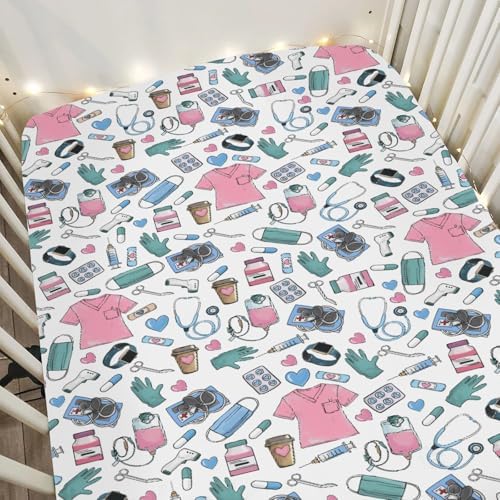 Soft Stretchy Pink Crib Sheets for Baby and Toddler