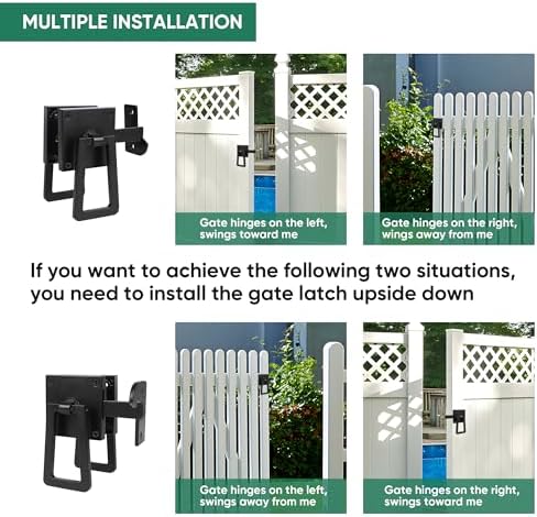 JUBEST Self Locking Gate Latch Black