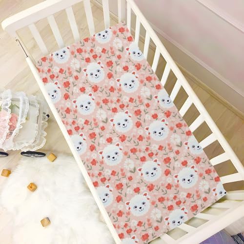 KEIGE Cute Sheep Fitted Crib Sheet for Girls and Boys