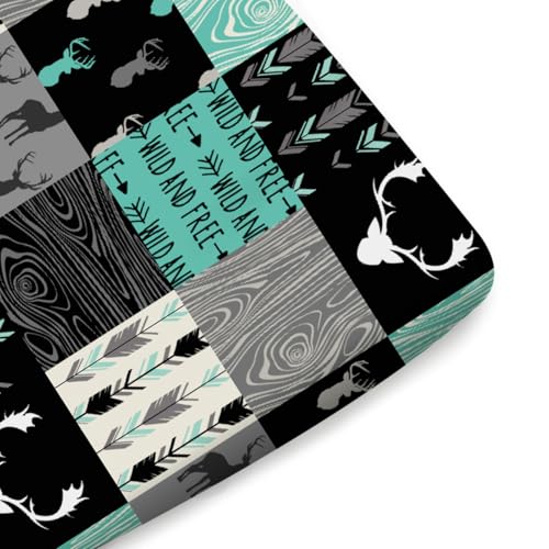 Retro Deer Tribal Arrows Baby Crib Sheets for Boy Girl 52x28
