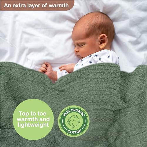 Organic Cotton Baby Blanket - Soft Breathable for Newborns