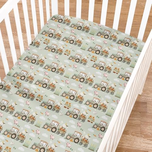 KASTLEE Farm Animals Crib Sheets 52x28 Inch