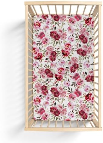 Pink Peonies Baby Crib Sheets 52x28 Inch