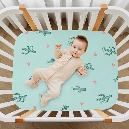 Cactus and Hearts Crib Sheets for Baby Toddler 1
