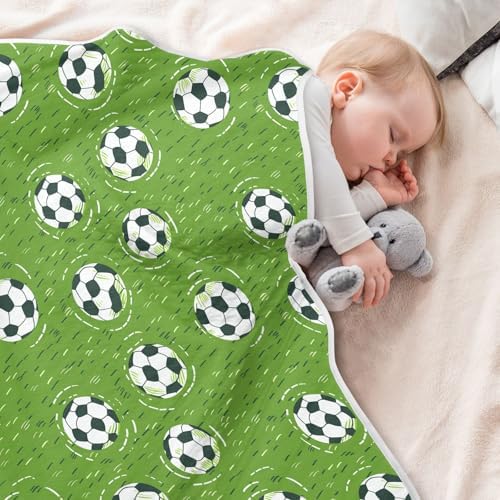 Sanluoli Toddler Blanket Green Field Football 30x40in
