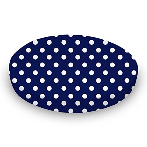 SheetWorld Baby Fitted Crib Sheet Round 42x42 Navy Polka Dots