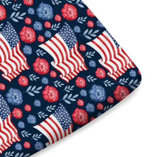 KASTLEE American Flag Crib Sheets with Floral Design