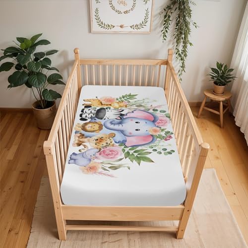 ZoUbqchY Jungle Safari Crib Sheets for Boy Girl 52x28