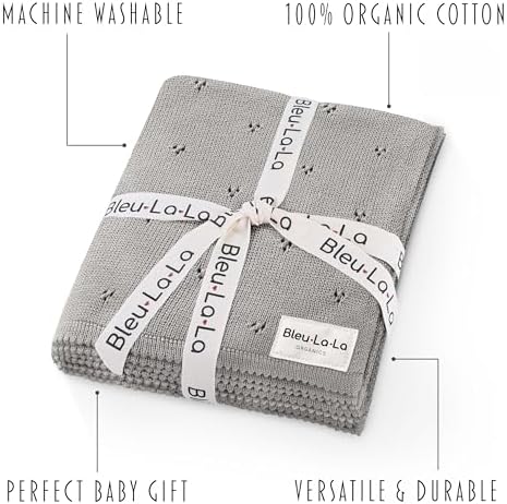Bleu La La Organic Pointelle Swaddle Blanket