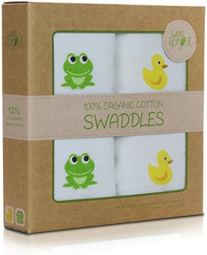 WeeSprout Organic Swaddle Blankets Set of 2