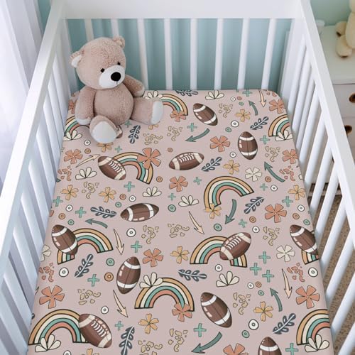 KASTLEE Rainbow Floral Crib Sheets for Boys 52x28 1