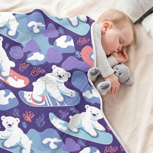 ALAZA Cute Bear Swaddle Blanket 30x40 Inches