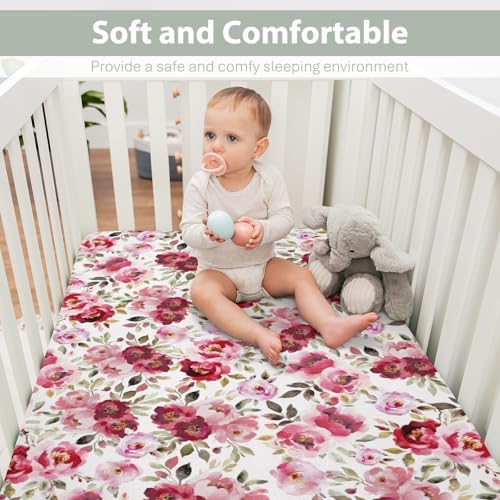 Pink Peonies Baby Crib Sheets 52x28 Inch