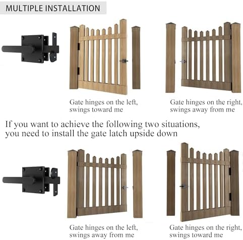 JUBEST Heavy Duty Anti Sag Gate Kit with Adjustable Latch
