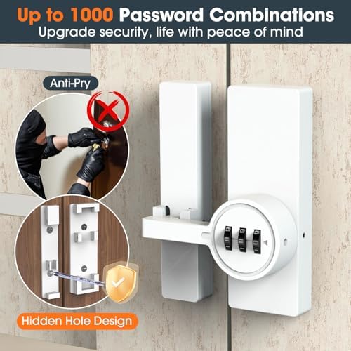 Password 180 Degree Barn Door Latch Keyless Adhesive Flip Lock