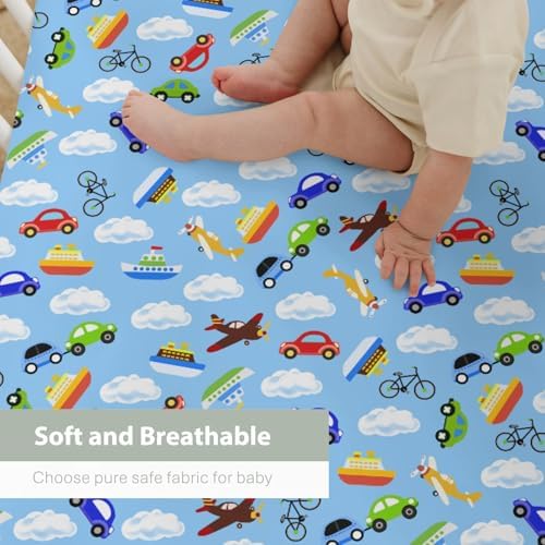 Soft Stretchy Fitted Crib Sheets for Boy Girl 28x52 Inches