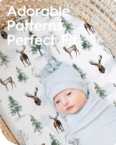 TotBasic Buttery Soft Bassinet Fitted Sheet Universal Fit for Baby Mattresses