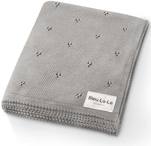 Bleu La La Organic Pointelle Swaddle Blanket