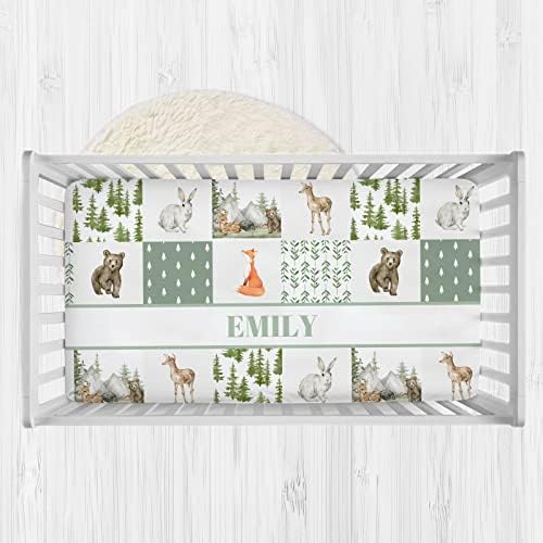 Munific Personalized Baby Crib Sheets Wild Animals