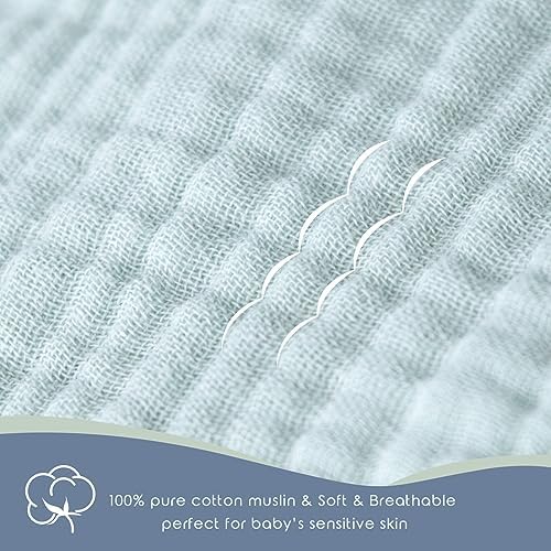 Dormlony Organic Muslin Swaddles 3-Pack for Newborn Babies