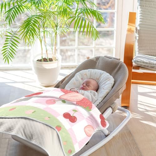 Sanluoli Baby Swaddle Blanket 30x40in Cartoon Cute Strawberries