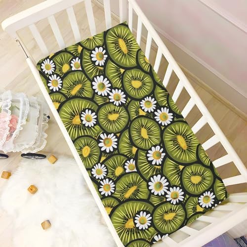 ALAZA Style Kiwifruit Daisy Crib Sheets for Baby