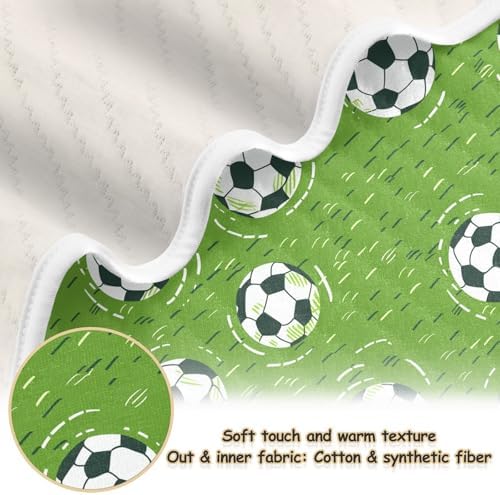 Sanluoli Toddler Blanket Green Field Football 30x40in