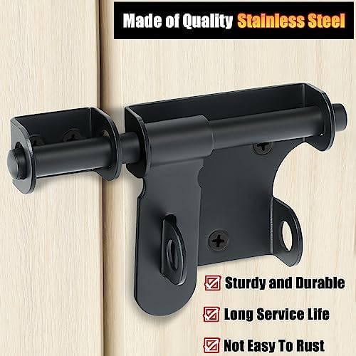 Alise 4 Inch Black Stainless Steel Gate Latch