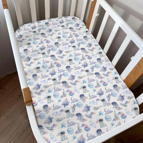 Watercolor Outer Space Crib Sheets 52x28 Inches