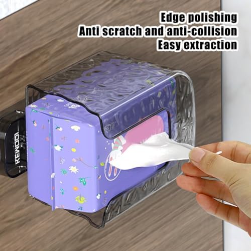 Kitchen Wipes Storage Box Wall Mounted Tissue Holder Non-Slip Refillable Container