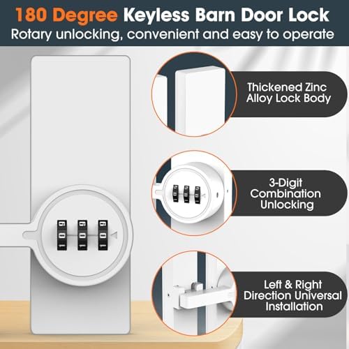 Password 180 Degree Barn Door Latch Keyless Adhesive Flip Lock