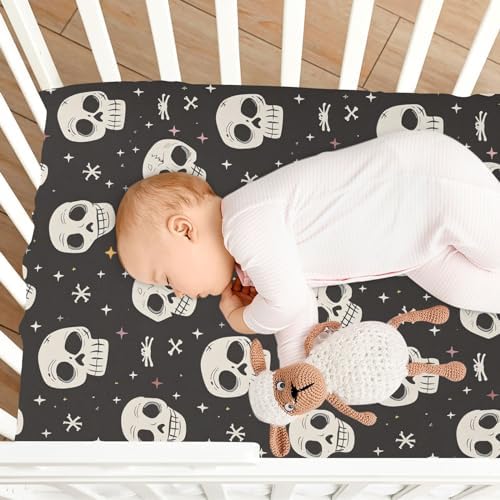 ALAZA Human Skeleton Crib Sheets for Girls and Boys