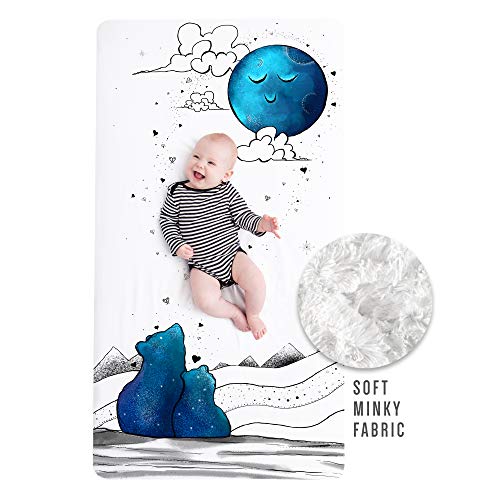JumpOff Jo Waterproof Crib Sheet - Mama Bear Blue