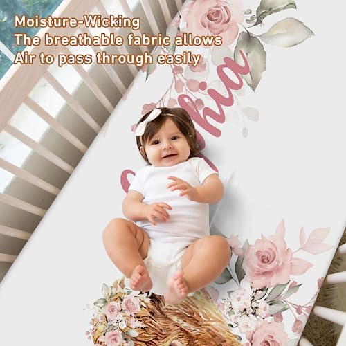 2 Piece Custom Name Crib Sheet with Baby Name Design