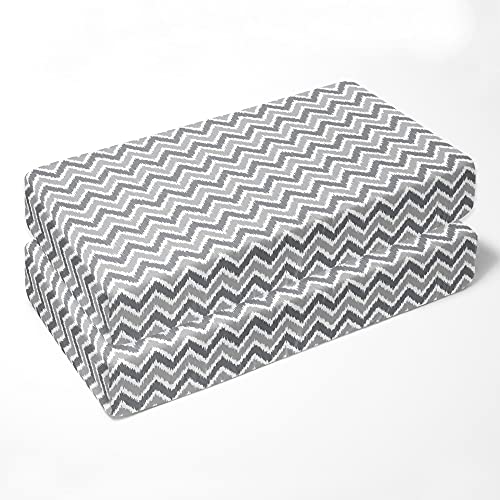 Bacati 2 Pack Crib Fitted Sheets - Grey 1
