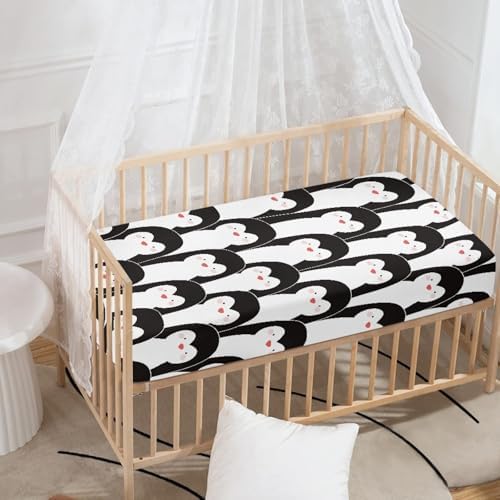 Winpema Penguin Cartoon Crib Sheet 28x52