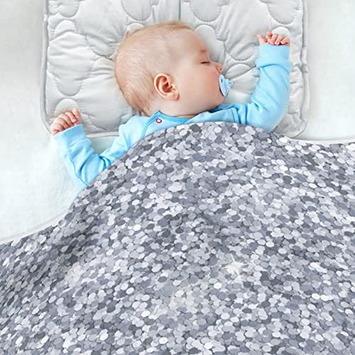 Emelivor Silver Glitter Baby Blanket for All Seasons