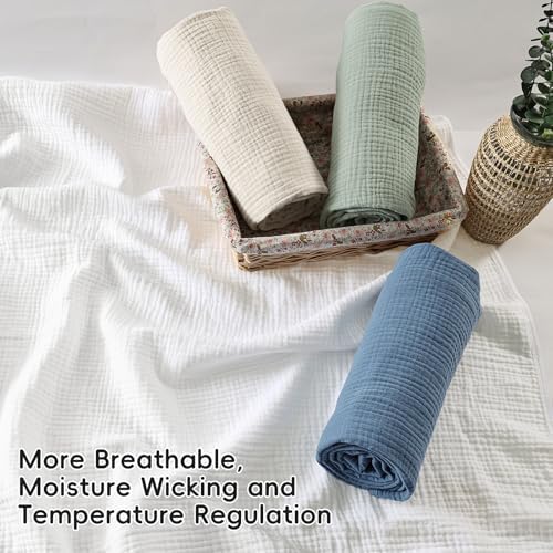 Davids Kids 47x47 Muslin Blanket 4-Layer 100 Cotton Swaddle for Summer