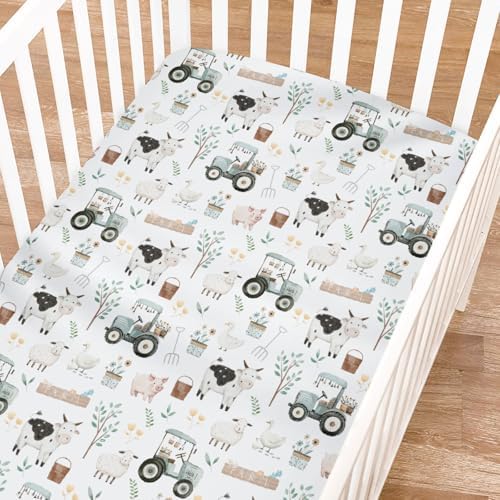 KASTLEE Boho Farm Animals Life Fitted Crib Sheet