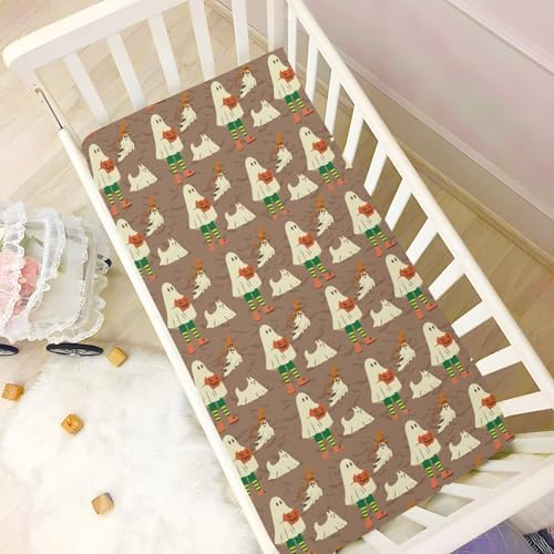 Gbjiemia Blanket Ghosts Crib Sheets for Neutral Bassinet