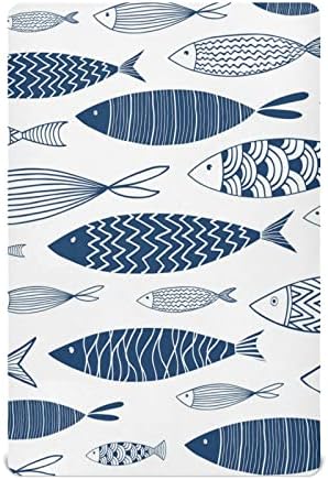 KeepReal Fitted Crib Sheets with Fish Pattern