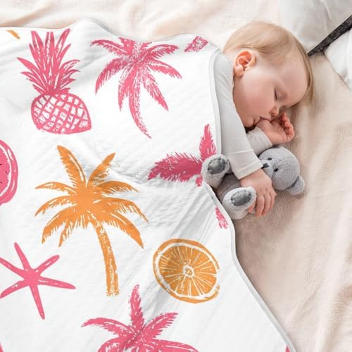 Sanluoli Muslin Swaddle Blanket 30x40in Summer Silhouette Orange 1